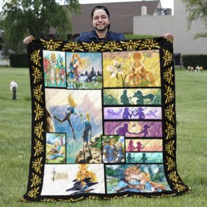 Zelda And Link Quilt For Fans  Quilt